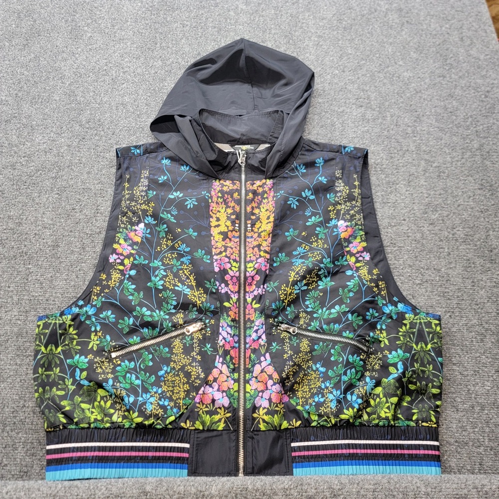 Johnny Was Active Magic Garden Bee Utility Vest Floral Hooded XXL A8124-E NEW
